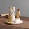 Sage Palo Santo Holder,Candles Holder,Accents Catcher Fragrance 4 In 1 Incense Burner Ceramic Censer