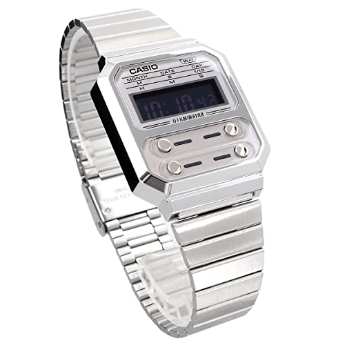 [CASIO] CASIO Digital Watch Reproduction Design A100WE-7B Men's Overseas Model Silver x Gray [Par...