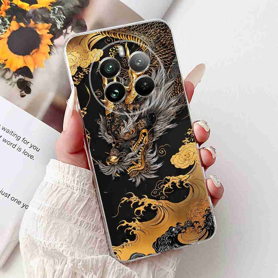 Для Realme 12 Pro RMX3842 6.7" Летний Лотос Милый Кот Мягкий Силиконовый ТПУ Чехол Для Realme 12Pro+ 12Pro Plus RMX3840 Защитный Бампер