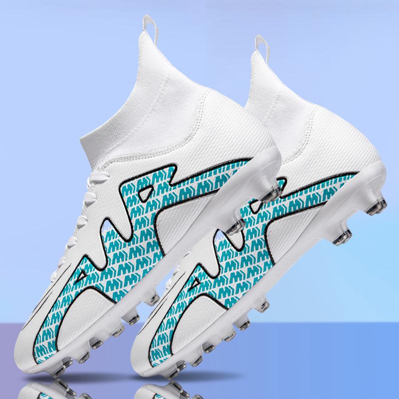 New Football Shoes Men's High-top Adult AG Spikes Artificial Grass Game Training Shoes C Romesi Sneakers Broken Nails