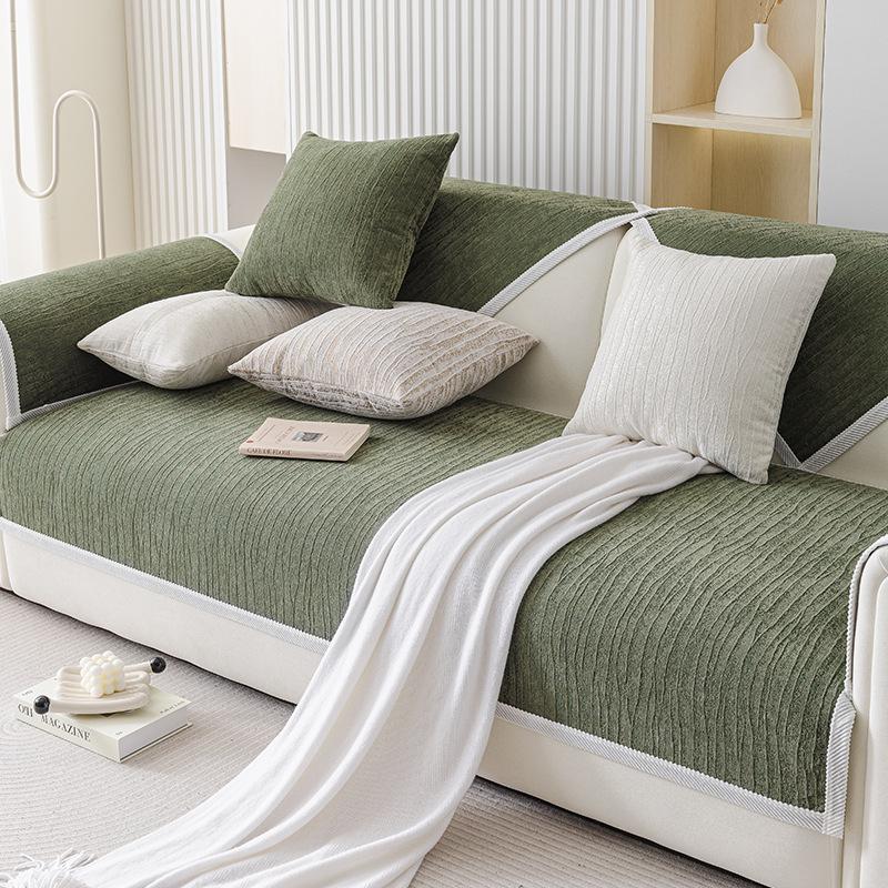 Крем Ветроподушка для дивана Универсальная для всех сезонов Новый Зимний Легкий Роскошный Нескользящий Улучшенный Кожаный Чехол для дивана Ткань-чехол