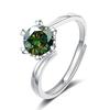 Bague Ringen Кольцо из стерлингового серебра 925 пробы, 1 карат, муассанит, ювелирные изделия с бриллиантами, снежинка, регулируемые кольца с шестью когтями для женщин