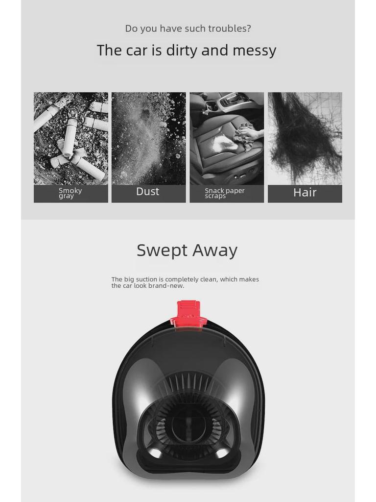 Портативный беспроводной автомобильный и домашний пылесос с подсветкой - Ручной для влажной/сухой уборки