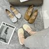 Gentle Small Fragrant Wind Shallow Mouth Mary Jane Shoes Summer Word with Sandals 2025 New Pleated Flat-bottomed Work Shoes