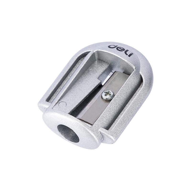Deli Single Pack Zinc Alloy Student Pencil Sharpener, Sharp And Durable Pencil Sharpener, Student Stationery Exam Birthday Gift Office Supplies Silver