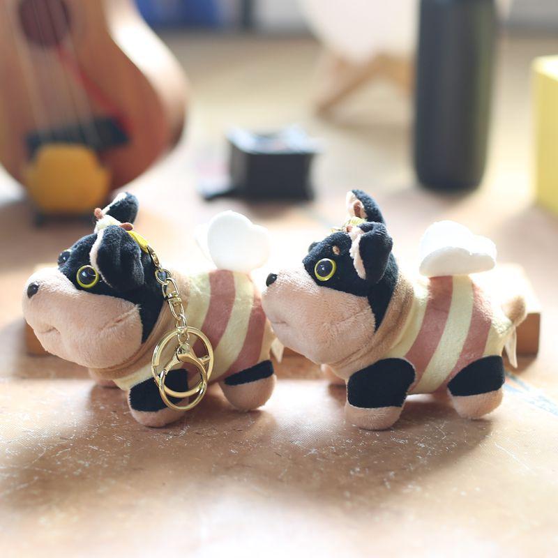 Cute Cute Puppy Bee Pendant Plush Toy Doll Puppy Bag Hanging Ornament Keychain Doll Doll