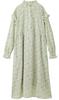Milkfed Floral Print Ruffle Sleeve Casual Off White Women's Dress,