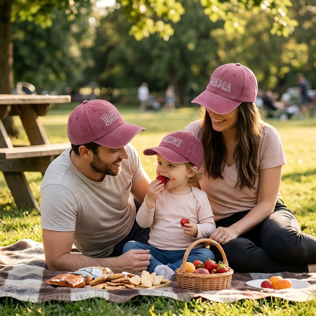 Pack of 1 parent-child matching MAMA letter embroidered baseball cap washed cotton adjustable hat Set for Mother's Day for Parent-Child Outdoors