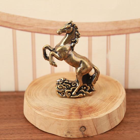 Статуэтка Лошади Фэн-шуй 2026 Год Лошади Настольные Латунные Украшения Китайский Новый Год Благословение Сувенир Скульптура Зодиакального Животного для Фестиваля Домашний Декор