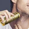 Mini USB Shaver Low Noise Motor Anti-scratch Antique Brass Color Washable Electric Shaver for Outdoor With Cleaning Brush