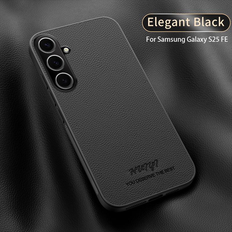 Luxury Business Leather Soft Frame Magnetic Cover For Samsung Galaxy S25 FE S25FE 5G Phone Cases Capa