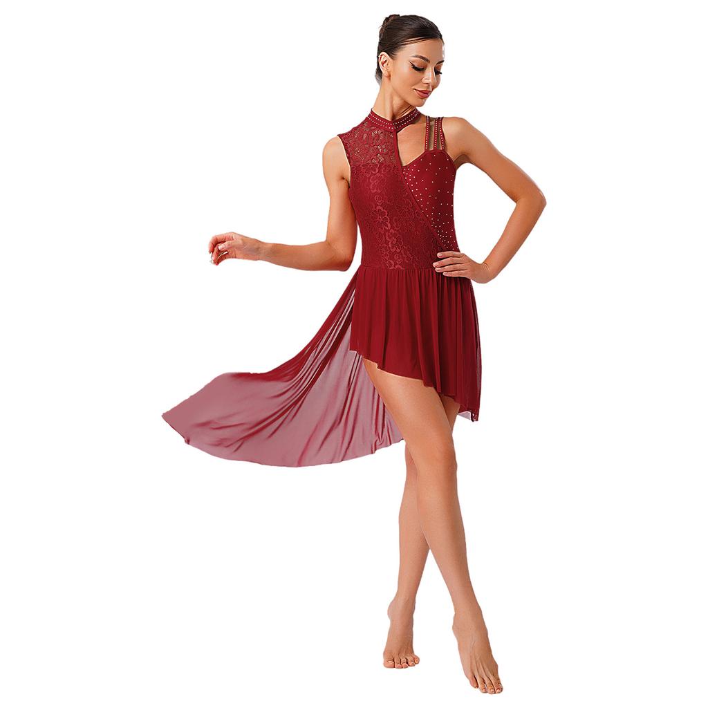 Женский лирический купальник с цветочным кружевом, стразами и асимметричным подолом, с открывающейся ластовицей, цельное платье XS-XXL