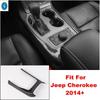 For Jeep Grand Cherokee 2014 -  Car Central Control Gear Shift Panel Water Cup Frame Sticker Cover Trim Accessories Interior