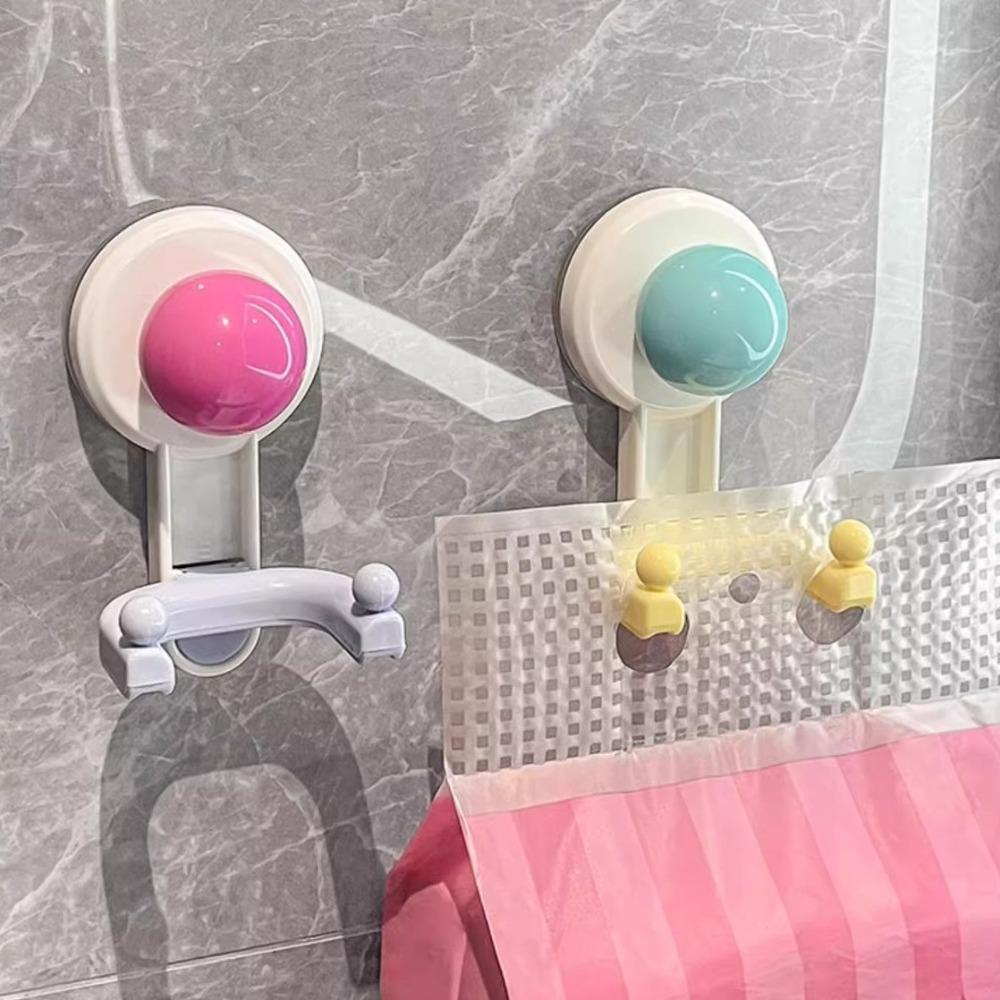 2Pcs Removable Vacuum Double Hooks Traceless Shower Hooks Creative Suction Cup Hooks  Bathroom