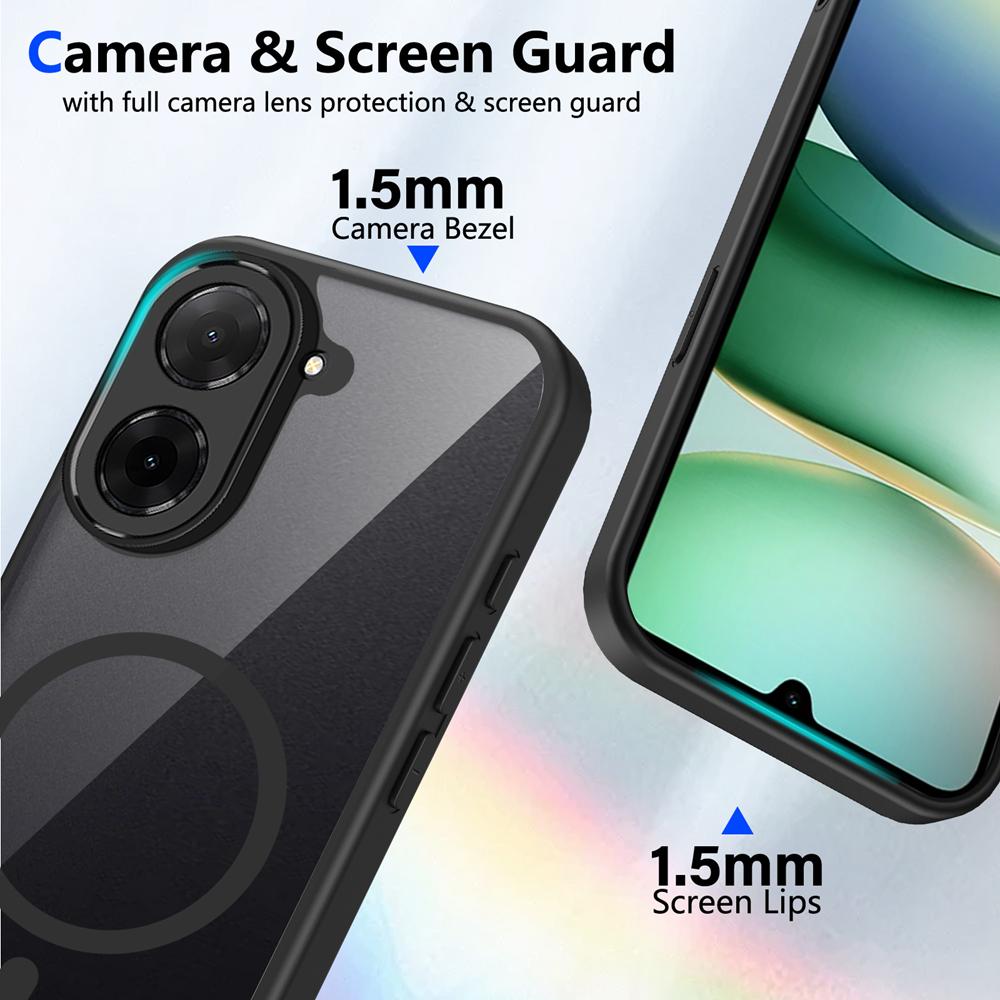 KEYSION Прозрачный магнитный чехол для телефона Redmi A5 171 мм Мягкий силикон+ПК HD Прозрачная ударопрочная задняя крышка для Xiaomi POCO C71