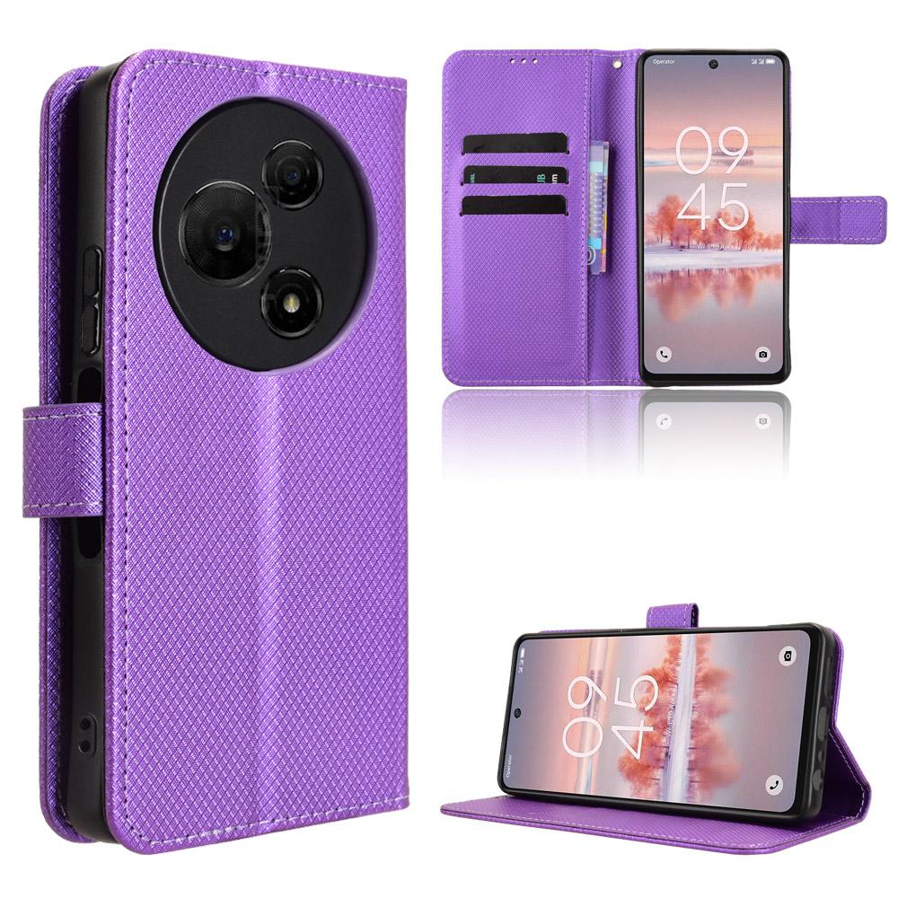 For TCL 60 NxtPaper 4G Leather Wallet Case with Strap Diamond Texture Phone Cover