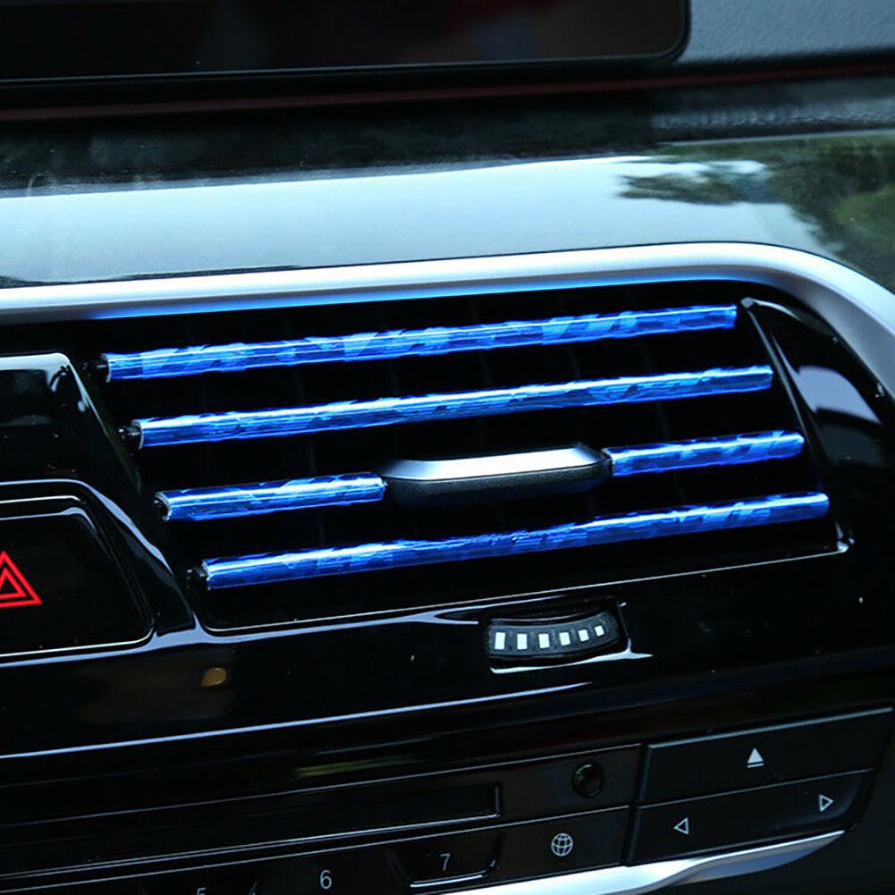 10 шт. красочных автомобильных аксессуаров DIY салон автомобиля кондиционер вентиляционная решетка хромированная декоративная полоса серебристый автомобильный стиль