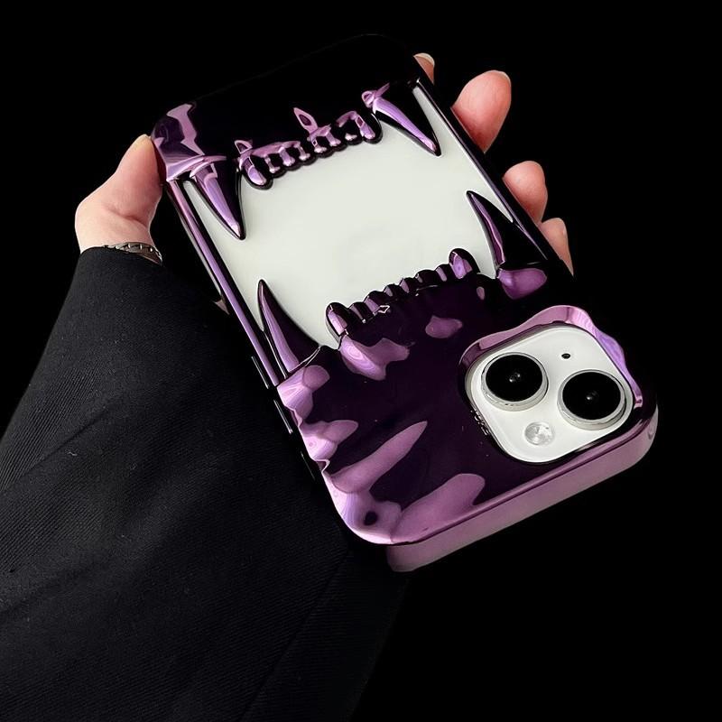 Полый отвод тепла Плиссированный Гальванизированный Зубы тигра Подходит для чехла для мобильного телефона iPhone 16 Apple 15 Матовый 14 Защитный чехол