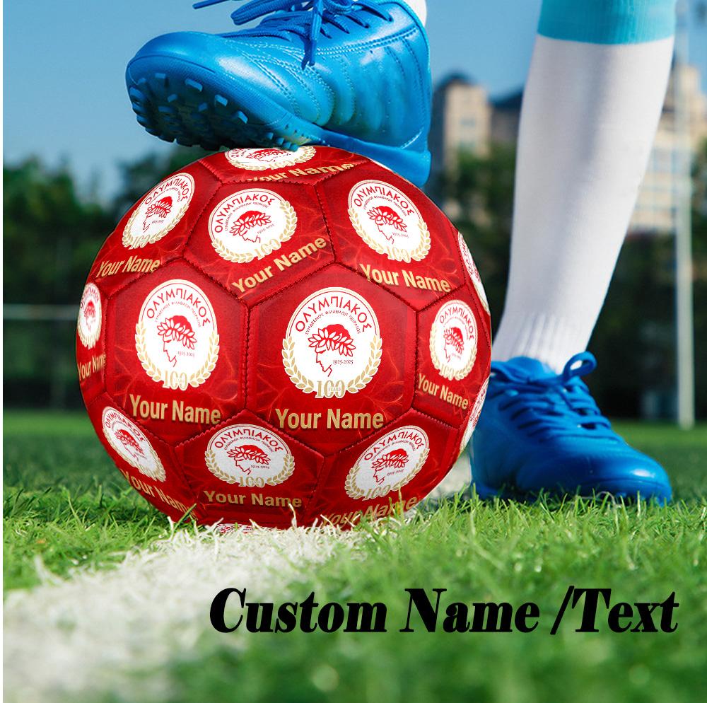 Size 5 Football Custom Name Text, Outdoor Training Soccer BallOlympiacos