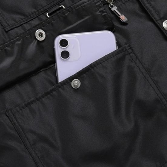 Мужской жилет, осень-зима, теплая плюшевая подкладка, ветрозащитный жилет без рукавов с v-образным вырезом, 6 карманов, застежка на пуговицы, повседневный однотонный мужской жилет, топ