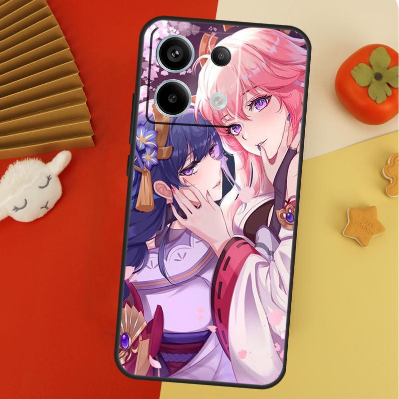 Yae Miko Genshin Impact Case For Xiaomi Redmi 12C 13C 14C 10C Redmi Note 14 Pro 13 12 11 9 10 9S 10S 11S 12S Cover