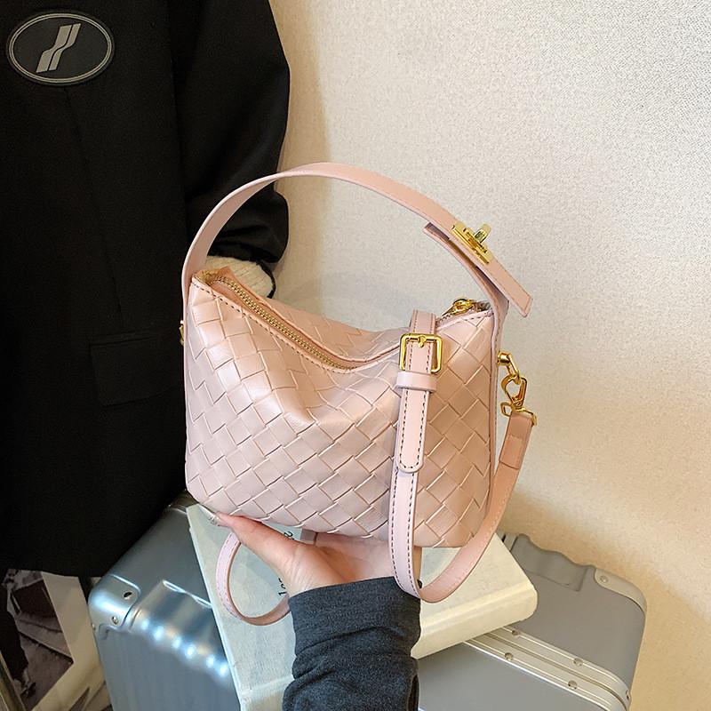 Текстурная плетеная сумка через плечо из искусственной кожи, однотонная женская модная сумка