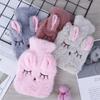 Cute PVC Stress Pain Relief Therapy Hot Water Bottle Bag with Knitted Soft Cozy Cover Winter Warm Heat Reusable Hand Warmer