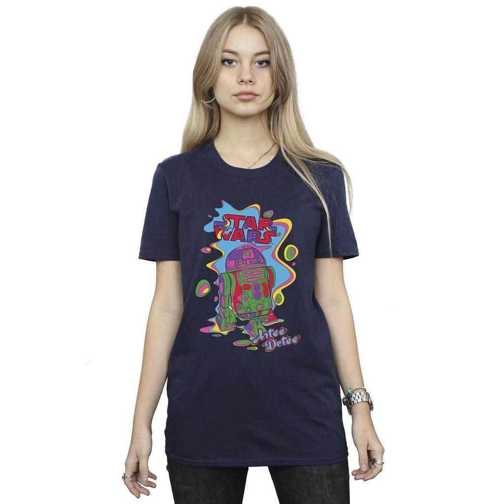 Star Wars Womens/Ladies R2D2 Pop Art Cotton Boyfriend T-Shirt