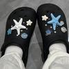 1Set Sea Shell Hole Punch Shoe Charms Diy Ocean Lava Rock & Starfish Shoe Clips For Summer Sandals & Slippers Decorations