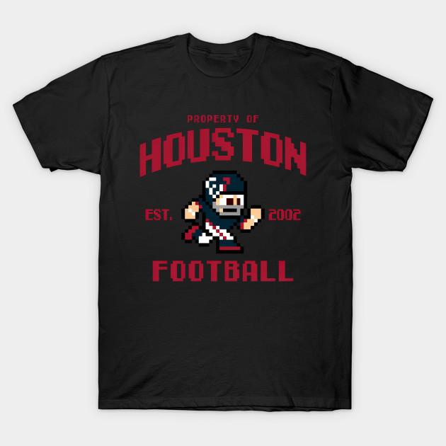Men Black Print T-shirt Property Of Houston Texans Football - Kalamazoo #152 No-Cut Transfer Paper Print Cotton Tshirt