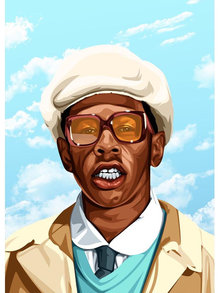 Рэпер Звезда Тайлер Создатель Цветочный мальчик Музыкальный постер Холст Картина Эстетическое настенное искусство для бара Кафе Комната Украшение дома