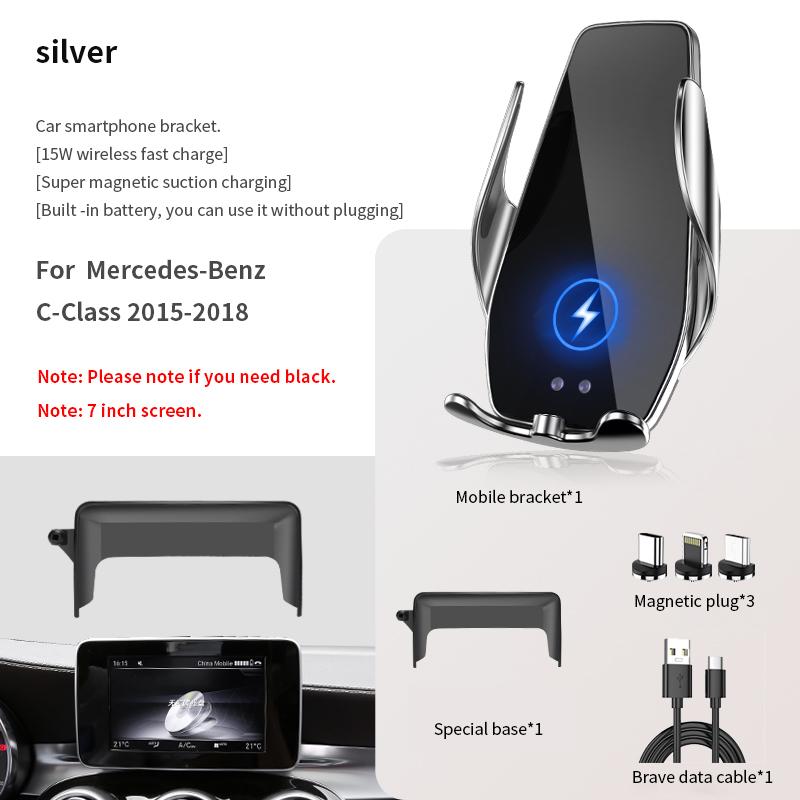 Car Phone Holder For Mercedes-Benz C/GLC/ V-Class 2015-2023 screen navigation bracket magnetic new energy wireless charging