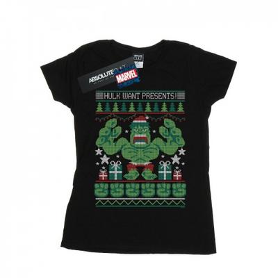 Женская футболка с узором Fair Isle Халк Хочет Подарки