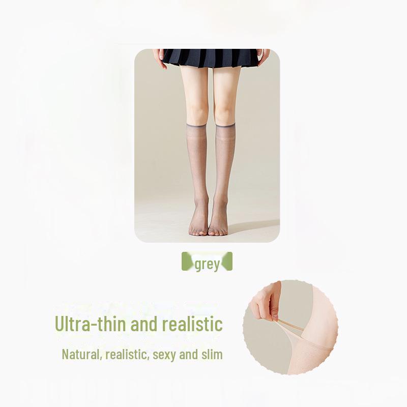 Women's Ultra-Thin Non-Slip Transparent Mid-Calf Crystal Socks