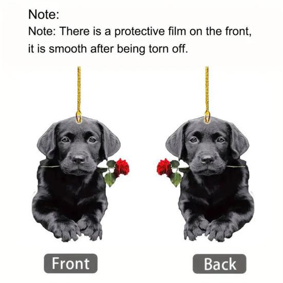 Милые подвески в виде кошки, собаки и розы, 2D акриловый брелок, новинка, шарм на тему питомцев для зеркала автомобиля, сумки, дома, праздничное украшение