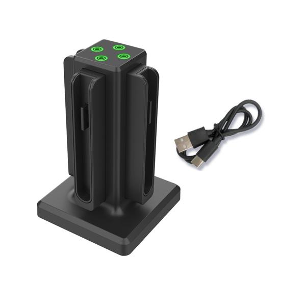 Зарядная док-станция для Nintendo Switch 2 Joy-Con 4-в-1 Зарядная база для игрового контроллера 4-портовое магнитное зарядное устройство для геймпада Зарядная станция со светодиодным индикатором