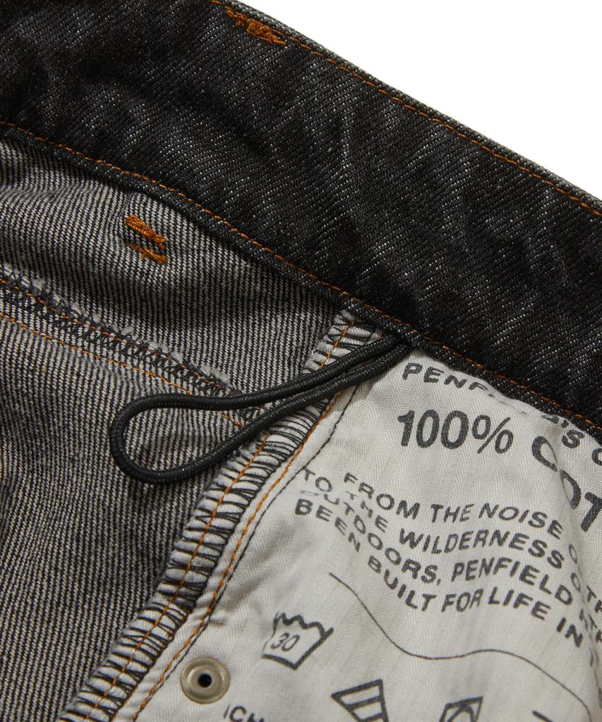 PENFIELD Джинсовые Бермуды с Двойным Коленом, Выстиранные в Банке, Черные_Fs2Wp13U
