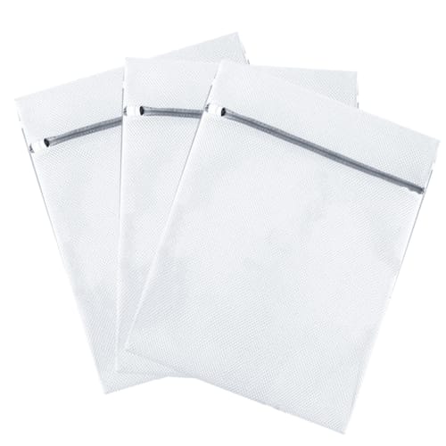 OCENYU Large Laundry Net, Set of 3, L: 60*50cm*3, Square, Non-Fluorescent, Antibacterial, Honeycomb Mesh, Durable and Durable, Keeps Coats, Sweaters,