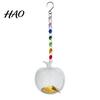 Decorative Glass Bird Feeder Fruit Feeder, Clear Pear with Metal Faux Crystal Chain Feeding Station Hanging Chain, Wild for Garden Patio Backyard