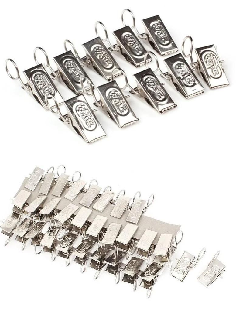 20 шт. Нержавеющая сталь кольца для занавески для душа окна занавески клипсы для ткани подтяжки металлические клипсы