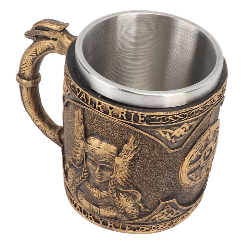 Beer Mug Stainless Steel Resin Double Layered High Temperature Resistant Pirate Pattern Beverage