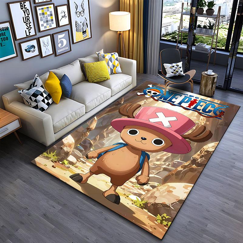 One Piece Chopper Cartoon Carpet suitable as a non-slip mat for the living room or bedroom sofa