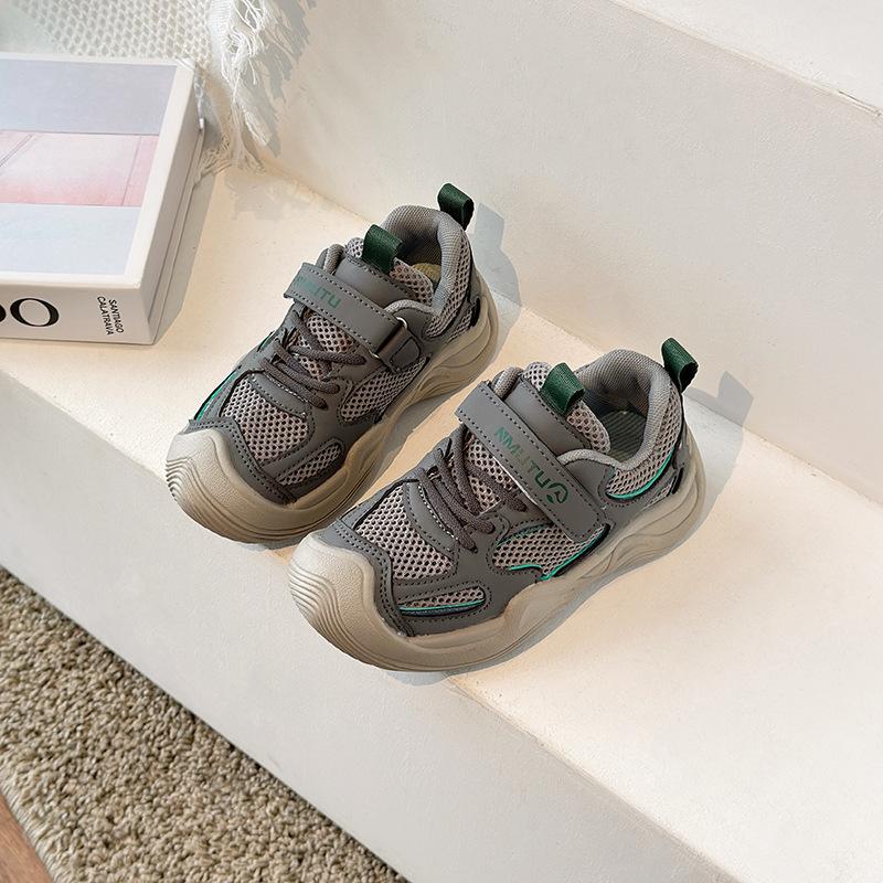 Girls' sports shoes, new autumn model, children's soft-soled casual shoes, boys' mesh breathable dad shoes for spring and autumn