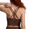 CRZ YOGA Yoga Bra Crossback Sports Yoga Asian Coffee Size L Top, Bra, Wireless, Quick-Drying, Padded, Top, Fit, Butterluxe, Brown,