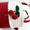 Распродажа хлопковые нитки женские сумки, милые вишневые женские портативные повседневные маленькие сумки, ручное плетение хлопковая веревка сумки для хранения