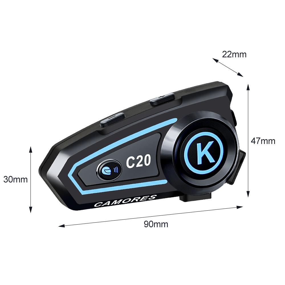 Kebidumei Мотоциклетная гарнитура Стерео Bluetooth Звонок Hands Free IPX7 Водонепроницаемая 1000 мАч С трехцветной подсветкой