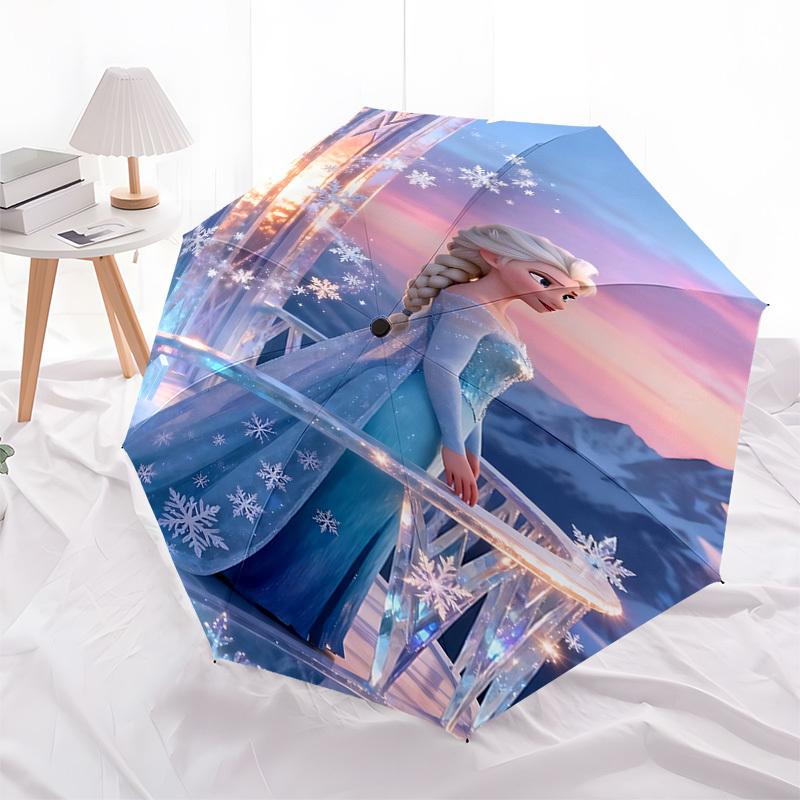 1pc snowflake, Elsa umbrella automatic open/close, 8-Rib Durable Frame, Compact Folding Design, Ideal Birthday/Holiday Gift 1165A
