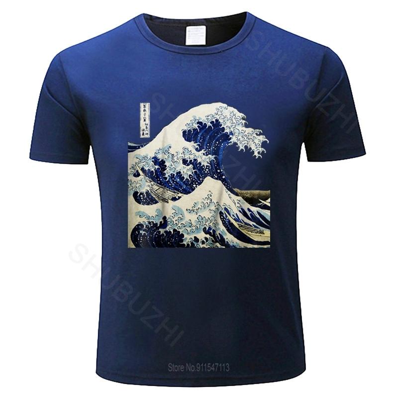 Kanagawa Japanese The Great Wave summer O-neck T Shirt Vintage Graphic shubuzhi brand men cotton t-shirt drop shipping