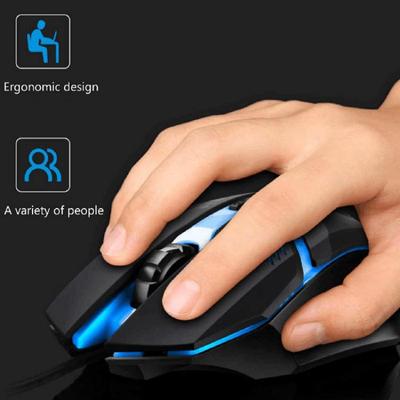 Новейшая высококачественная эргономичная игровая мышь, подходит для настольных и портативных компьютеров, 4-кнопочная USB-мышь с RGB-подсветкой