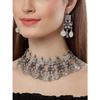 Fashion Latest Stylish Traditional Oxidised Silver Necklace Jewellery Set for Women